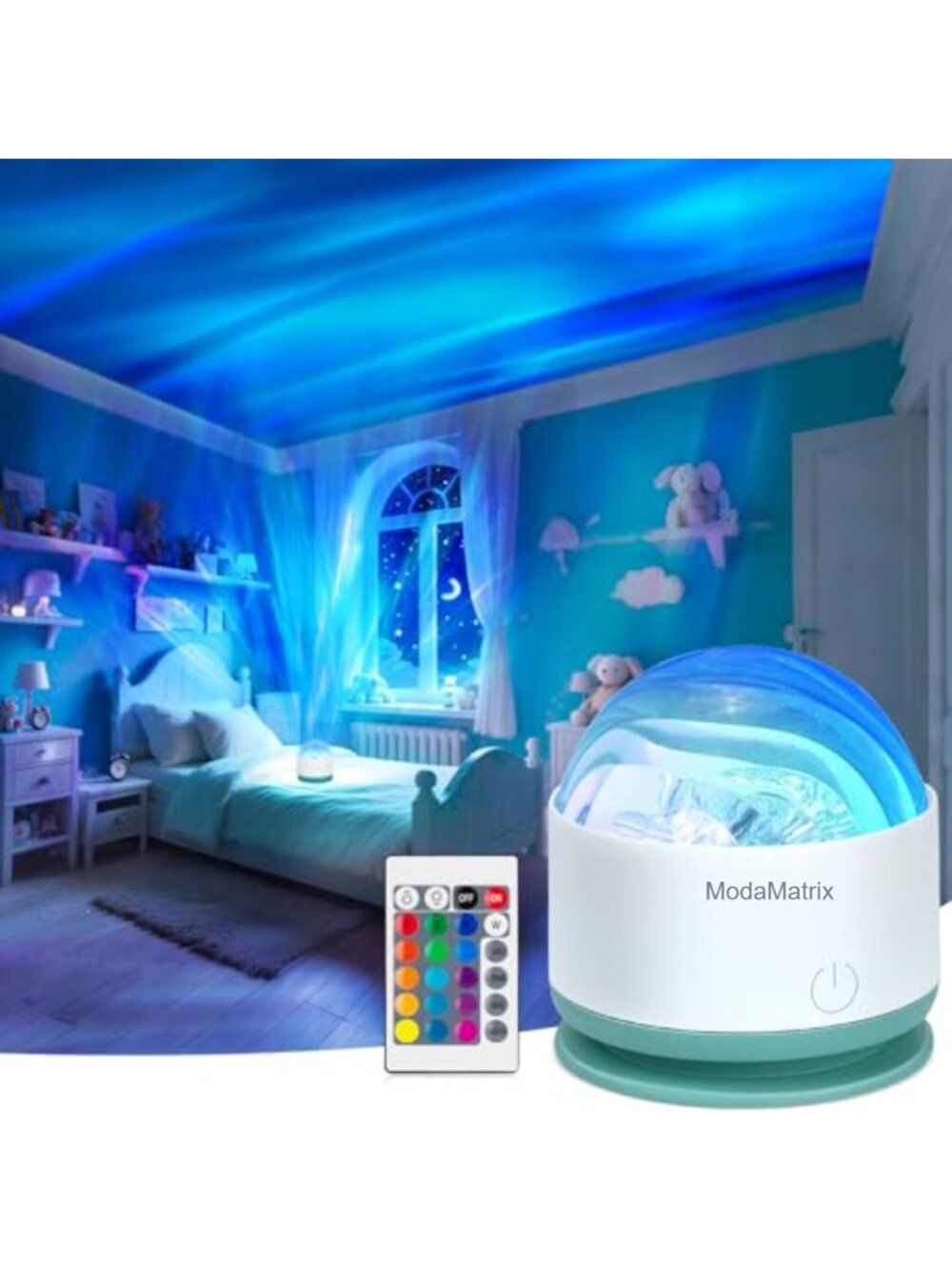 Aurora Northern Lights Projector Night Light Rechargeable with Remote